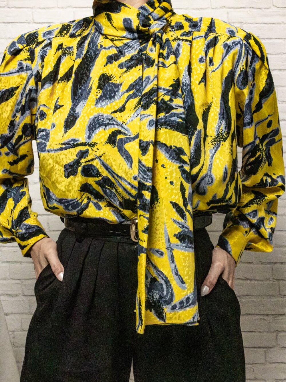 Vintage 80's "La Chine Classic" Scarf-tie Blouse by Galinda Wang